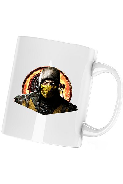 OEM Mortal Kombat Trilogy Scorpio Lupta Gaming PS5 Mug, white, 330 ml
