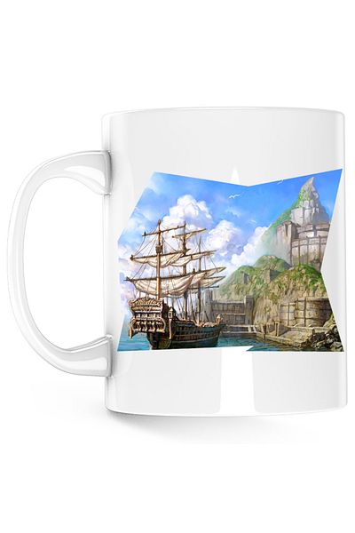 OEM Lineage Ship Video Game Mug, white, 330 ml