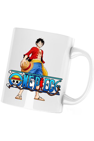 OEM One Piece Cartoon Monkey Sailor Mug, white, 330 ml