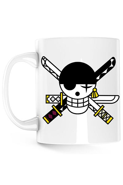 OEM Cana Zoro Roronoa Logo One Piece Flag Emblem, alba, 330 ml