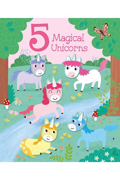 North Parade Children's book, NPP, 5 Magical Unicorns - Children's Touch & Feel Silicone Book, 1+ years