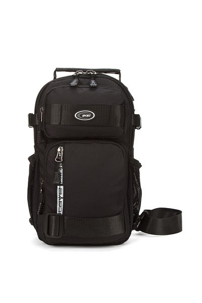 Newish Polo Men's Fabric Cross Chest and Shoulder Bag - Black