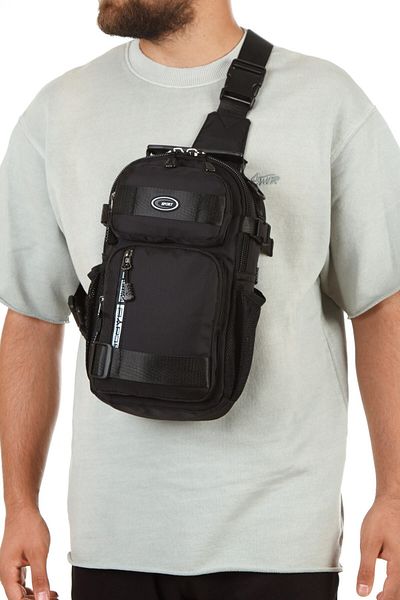 Newish Polo Men's Fabric Cross Chest and Shoulder Bag - Black
