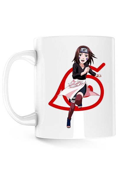 OEM Naruto Rin Nohara Anime Manga Clothes Mug, white, 330 ml