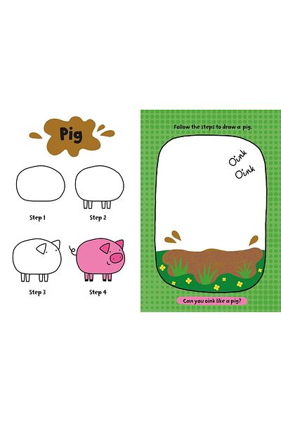 North Parade Book for children, NPP, Children's Learn-To-Draw Activity Book - Farm Animals, 4+ years