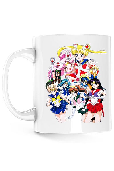 OEM Sailor Moon All Team Naoko Takeuchi Anime Mug, white, 330 ml