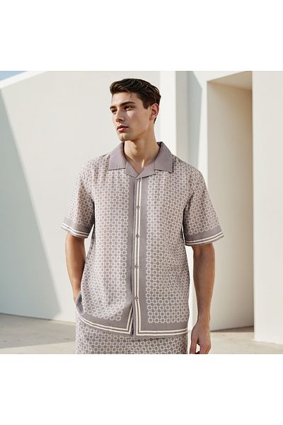 Emperor Regular Fit Printed Shirt with Camp Collar