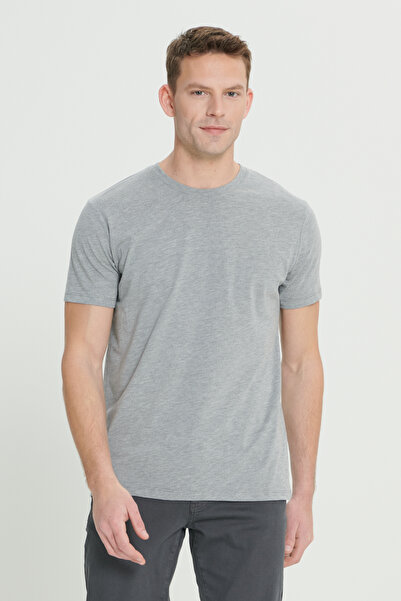 AC&Co / Altınyıldız Classics Μπλουζάκι με λεπτή εφαρμογή 3 τεμαχίων από 100% βαμβακερό λαιμόκοψη