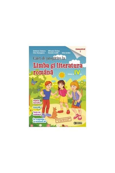 Editura Sigma Educational Romanian language and literature training notebook.