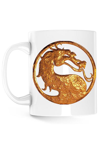 OEM Cana Mortal Kombat Emblem Maestru Dragon Gold, alba, 330 ml