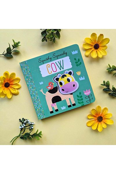 North Parade Children's book, NPP, Squishy Squeaky Cow - Children's Silicone Board Book, 1+ years