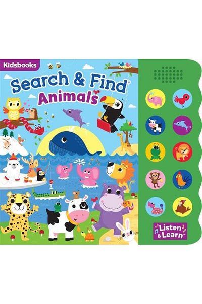 North Parade Sound book, NPP, Search & Find Animals, 3+ years