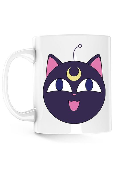 OEM Sailor Moon Cat Luna Cat Christmas Mug, white, 330 ml