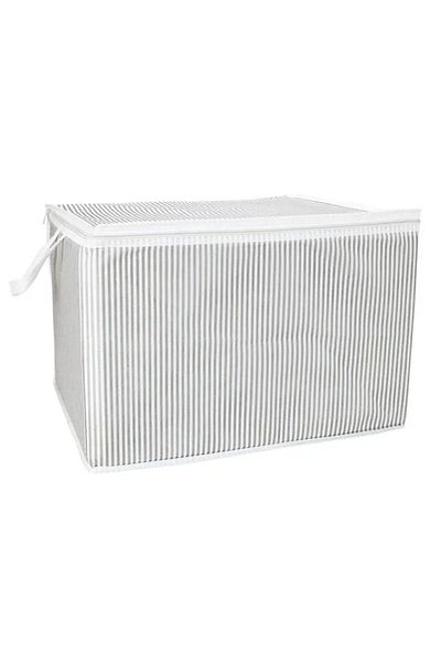 ALAS (2 Pcs) Gray Striped Zippered Mini Size Pouch Pillow-Sweater-Clothing Organizer 45*40*30 cm