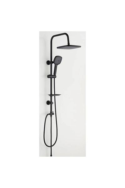 TEMPOLINE Coloana de dus cu para fixa si mobila, Tempo Line, inaltime 100 cm, negru mat