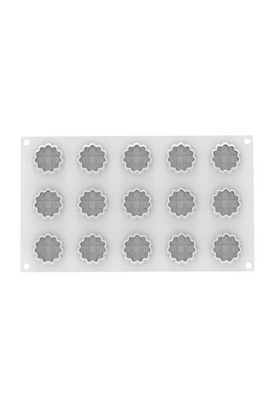 silikomart Silicone mold for mini tarts, Crostata, 15 cavities, ø44 x17 mm