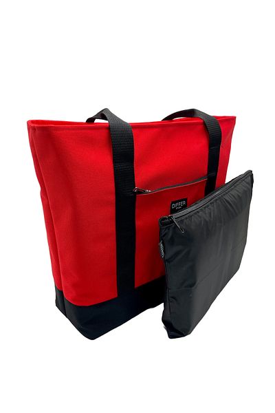 Differ Studio Red Color 2-Piece Waterproof Multi-Purpose Beach/Arm/Shoulder/Sports/Travel Bag with Black Inner Bag