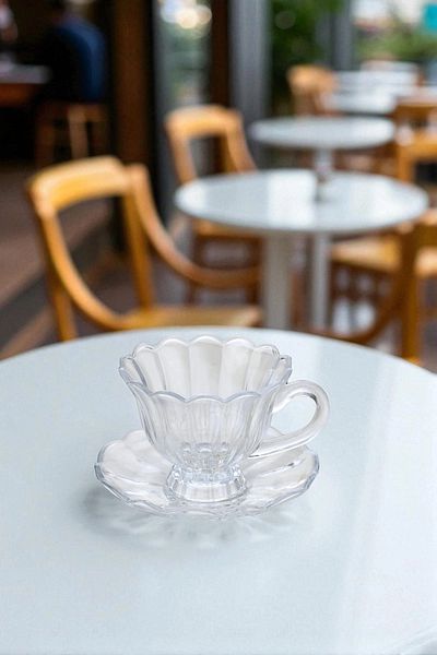 TrendDeco 6 Piece Glass Coffee Cup Set with Handles