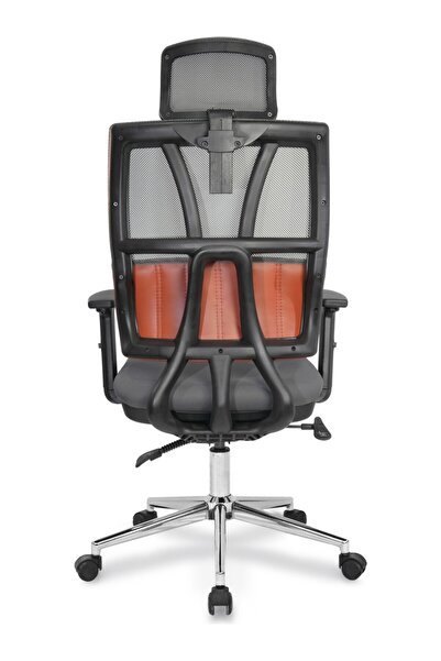 Varlık Ofis Jumbo Siyah İskelet Yarım Hardal Derili Antrasit File Yönetici Ko...