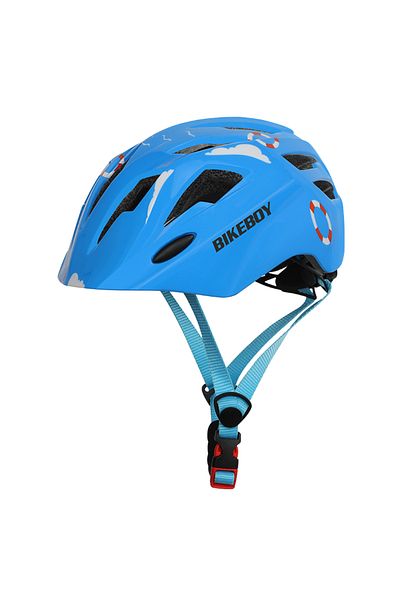 Shunmaii Blue Kids Cycling Helmet Breathable Safety Helmet with Taillights Bicycle Helmet Lightweight for Ska