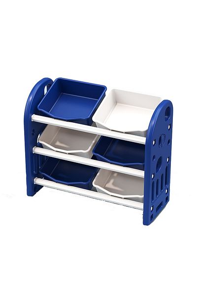 Nichiduta Garden Organizator pentru jucarii Nichiduta Garden Butterfly Dark Blue, cu 3 nivele si 6 cutii depozitare,