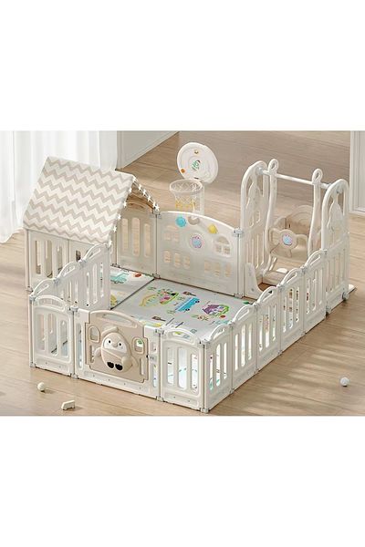Nichiduta Garden Nichiduta Garden Happy House Beige indoor/outdoor playground fence 150X180cm with round edges