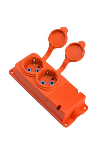 Bylion Rubber Extension Cord with 2 Outlets 16A IP44 Orange