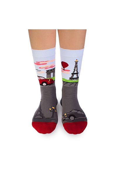 Pirin Hill Cotton socks Arty Socks Paris Grey