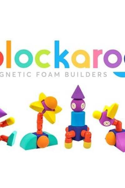 Clicstoys Blockaroo Magnetic Foam Cube Set, Boat 10 Pieces