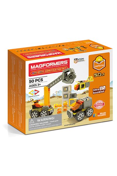 Clicstoys Magformers Magnetic Set, The Amazing Construction Site Building Set