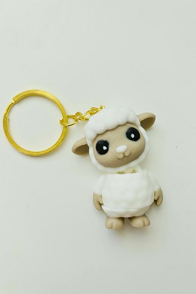 CESTOPİENO White Sheep Moving Bag Ornament / Keychain - 1 Piece