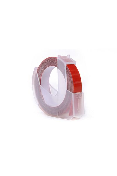 JetWorld Bandă de schimb Dymo 3D alb pe roșu (pentru embosare) 9mm x 3m (S0898150)