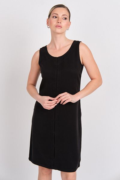 AYHAN Women's Strap Sleeveless Midi Dress 2540 Black
