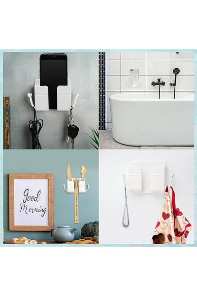 Yuwell YU WELL Mount Phone Holder Phone Stand with Data Cable Receiving Hole Multi Purpose Phone Dock White