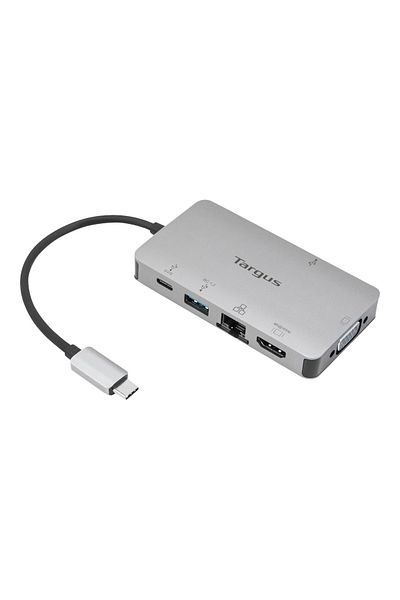Targus Stație de andocare HDMI/VGA 4K cu DP în mod alternativ, cu un singur videoclip, USB-C DP, cu semnal pass-thru PD de 100 W