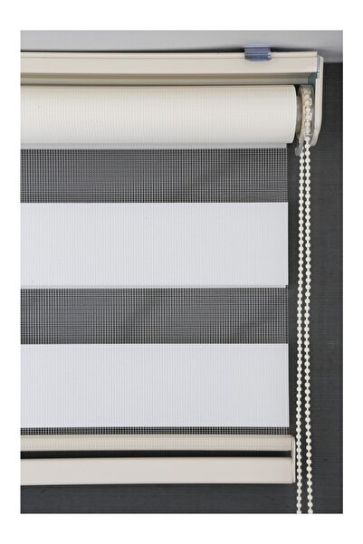 DekoStor Beyaz UNO Serisi (UNO 10) Metal Kasa Düz Zebra Stor Perde (EN X BOY ...