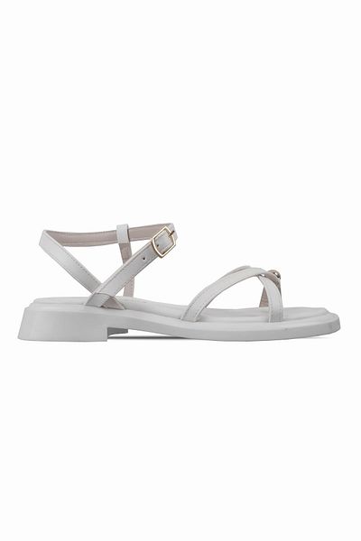 Lal Shoes & Bags Relina Women's Cross Strap Detailed Flip Flop Sandals-White