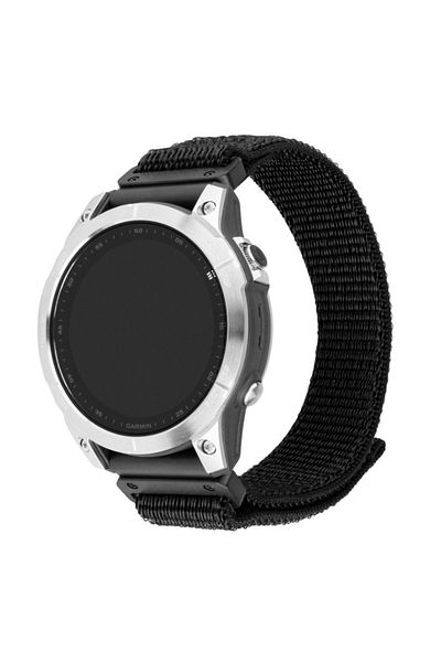 FIXED Stały | Sportowy pasek do Garmin QuickFit 22mm | 160-210 mm | Czarny | Nylon