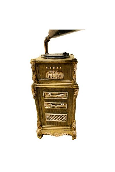 BLA BLA FOAM Decorative Statue, Gramophone, Vintage Look, 26x17 cm