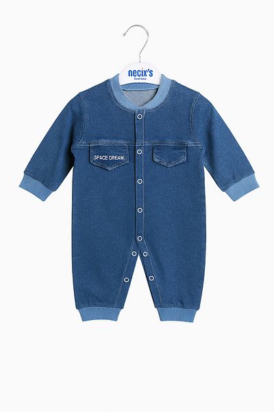 tinytrends Baby Unisex Cotton Space Dream Denim Jumpsuit