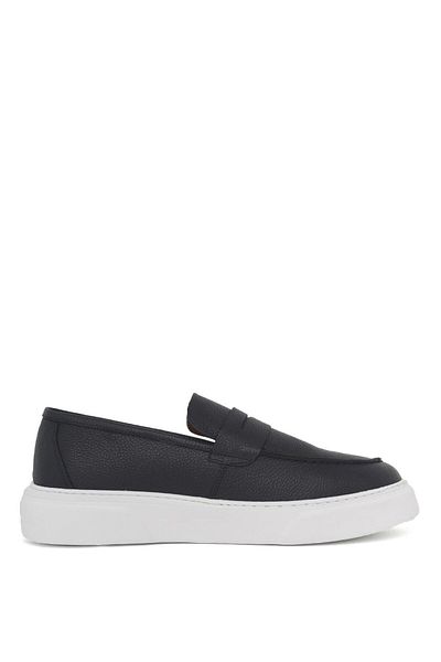 Deri Company Fibe Men's Navy Blue Leather Sports Shoes