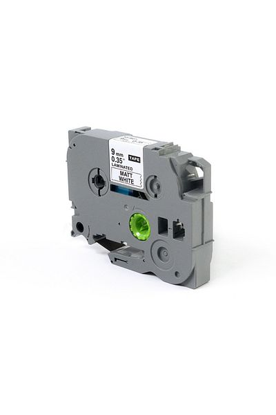 JetWorld Taśma Czarny na Matowym Białym Zamiennik Brother 9mm x 8m TZe-M221, (TZeM221, TZM221,