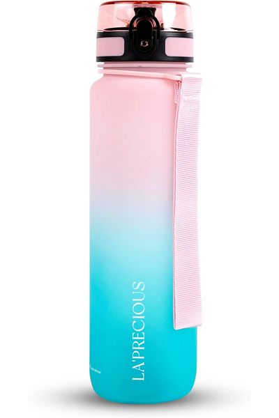 LA' PRECIOUS Water Bottle for Adults, 1 liter - USA Tritan Material, Non-Toxic BPA Free, Fast Flow,