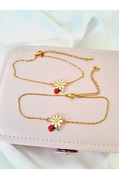 Minnoş Dükkan Daisy and Ladybug Patterned Anklet