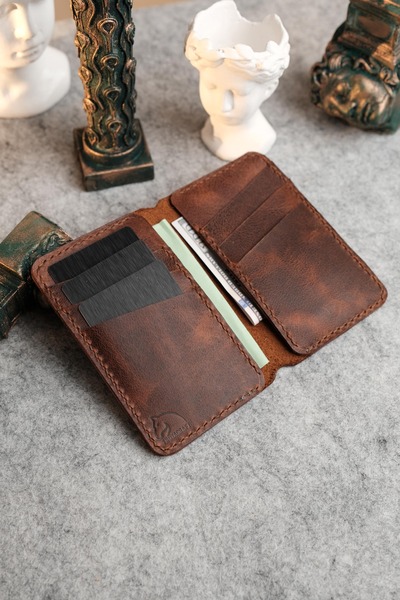 TROYACRAFT Handmade Leather Card Holder Wallet - Apollon