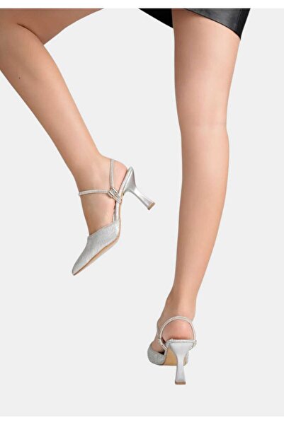 AYDOĞDU by ünal Silvery Ankle Elevator Barett Women's Shoes