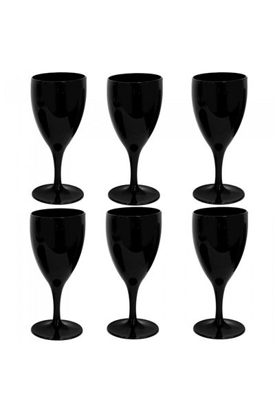 Raki Set of 6 polycarbonate BLACK glasses for black wine 320ml 82xh185mm
