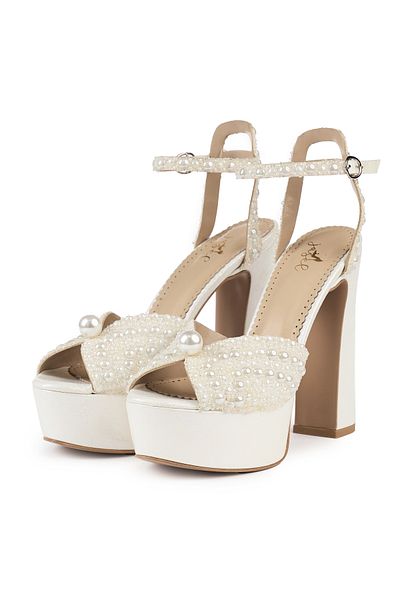 Jasel Sandals/Bridal shoes with platform and pearls ingi