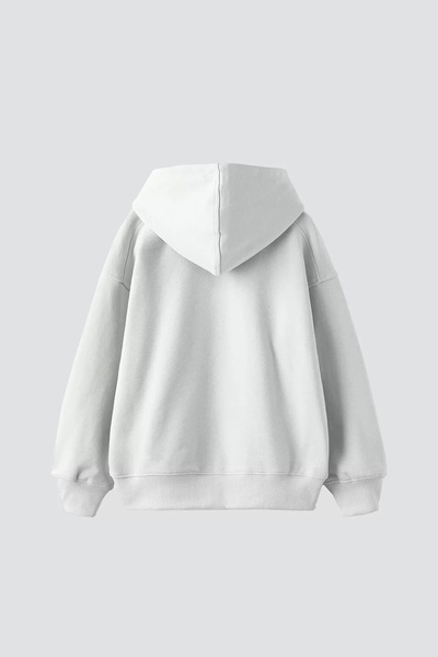 Sekizbiraltı I m Fine Baskılı Oversize Unisex Beyaz Hoodie