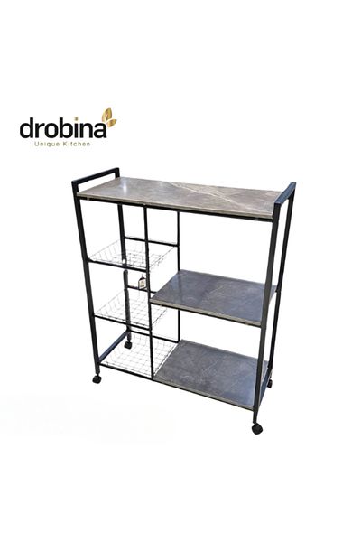 drobina 3-Tier Kitchen Storage and Organization Rack Grey